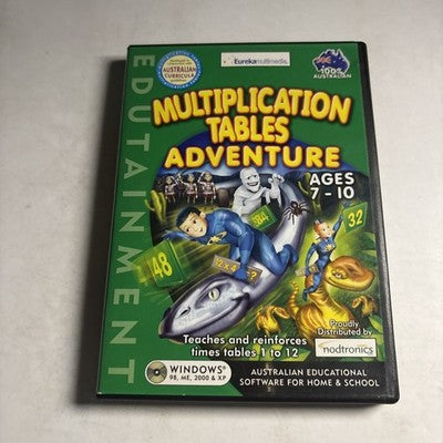 Eureka Multiplication Tables Adventure PC CD-ROM Windows Educational Game