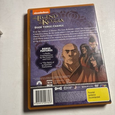 The Legend of Korra - Change : Book 3 (DVD, 2012) Region 4 NEW