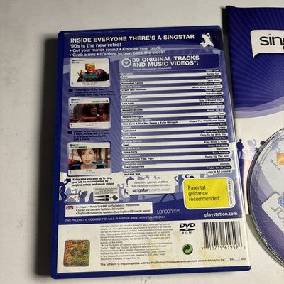 Singstar '90s (Sony PlayStation 2, 2007) PS2 Manual PAL