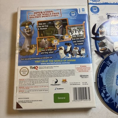 Penguins of Madagascar Dr. Blowhole Returns Again uDraw Nintendo Wii Manual PAL