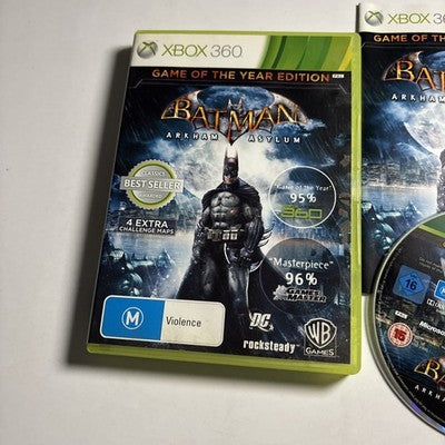Batman Arkham Asylum : Game Of The Year Edition - Xbox 360 PAL Game With Manual
