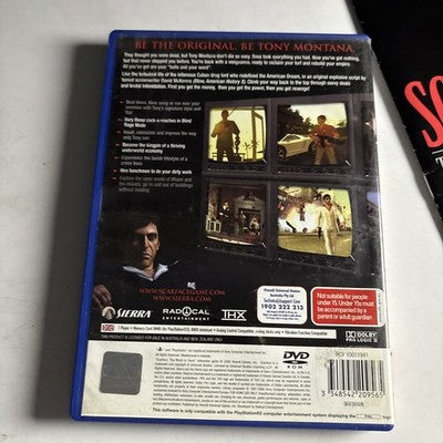 Scarface The World Is Yours PS2 Sony Playstation 2 Game PAL Complete W Manual