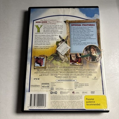Shrek (DVD, 2001) Cameron Diaz, Eddie Murphy, John Lithgow, Mike Myers Region 4