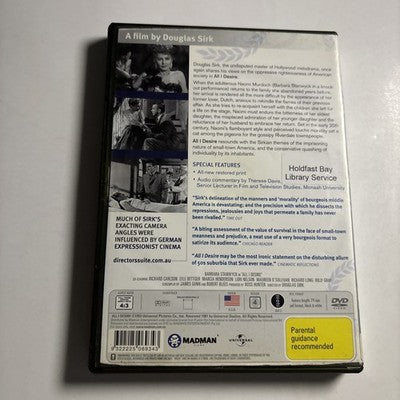All I Desire (DVD, 1953) Barbara Stanwyck, Lyle Bettger, Richard Carlson Region4