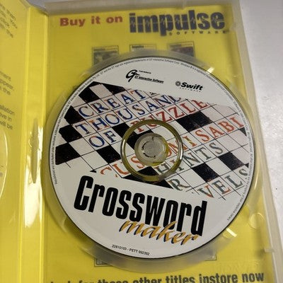 Crossword Maker PC CDROM Windows 95, 98