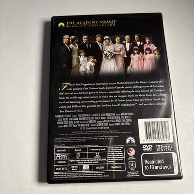 The Godfather (DVD, 1972) Marlon Brando, Al Pacino Region 4