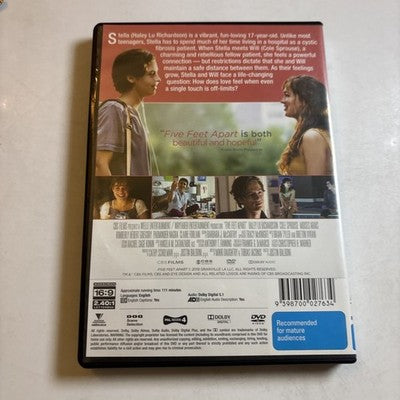 Five Feet Apart (DVD, 2019) Haley Lu Richardson, Cole Sprouse Region 4