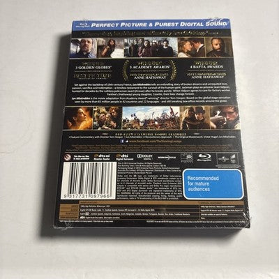 Les Miserables (Blu-ray, 2012) Anne Hathaway, Hugh Jackman Region B *New Sealed*