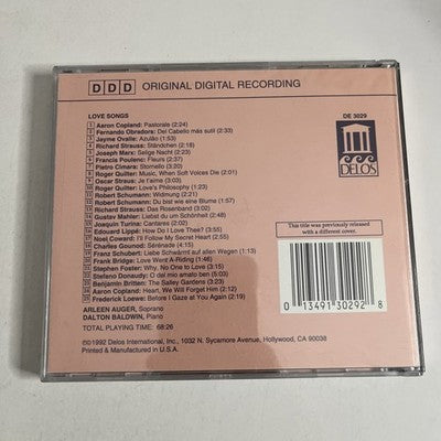 Arleen Auger & Dalton Baldwin – Love Songs (CD, 1992) US DE 3029 — D/CD 3029