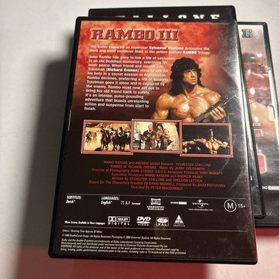 The Rambo Trilogy (DVD, 1988, 3-Disc) Sylvester Stallone Region 4
