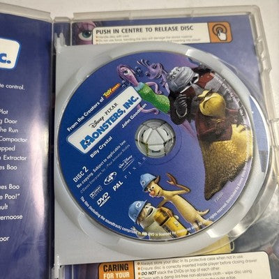 Monsters Inc (DVD, 2001) Deluxe Two Disc Set Region 4