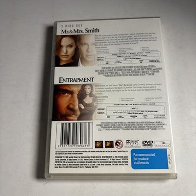 Mr & Mrs Smith / Entrapment (DVD, 2-Disc) Brad Pitt, Angelina Jolie Region 4
