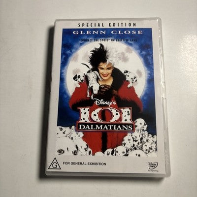 101 Dalmatians (DVD, 1996) Glenn Close, Jeff Daniels, Region 4 NEW