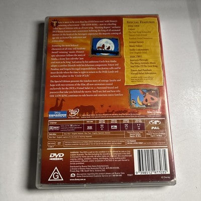 The Lion King (Special Edition, DVD, 1994) Disney Region 4
