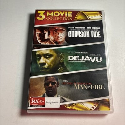 Crimson Tide / Deja Vu / Man on Fire (DVD, 2020) Denzel Washington Region 4