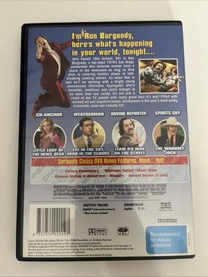 Anchorman : The Legend Of Ron Burgundy  (DVD, 2004) Will Ferrell Region 4 NEW