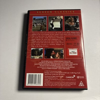 The Man in the Iron Mask (DVD, 1977) Richard Chamberlain Region 4 NEW