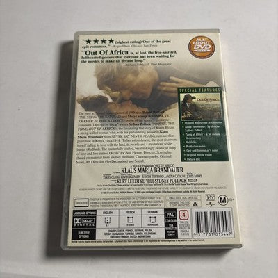 Out of Africa (DVD, 1985) Meryl Streep, Robert Redford, Region 4