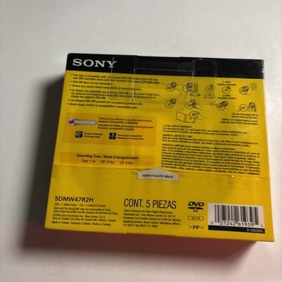 Sony DVD-RW 5 Pack Blank Discs 4.7GB | 1-2x | 120 Min | Brand New & Sealed