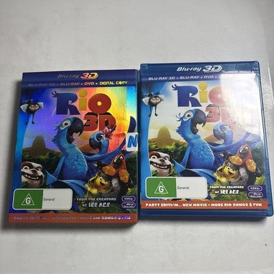 Rio 3D (Blu-ray 3D + DVD, 2011) Anne Hathaway, Jamie Foxx, Region B & 4