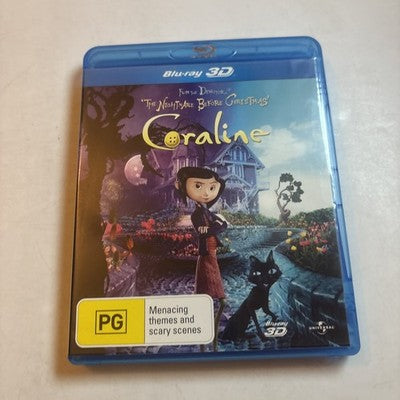 Coraline (Blu-ray 3D, 2011) Teri Hatcher, Dakota Fanning   Region B