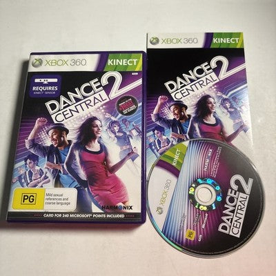 Dance Central 2 (Microsoft Xbox 360 Kinect PAL, 2011, Harmonix) - With Manual.