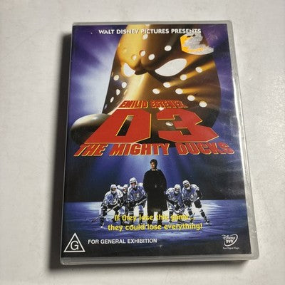 D3 The Mighty Ducks (DVD, 1996) Emilio Estevez Region 4 *New Sealed*