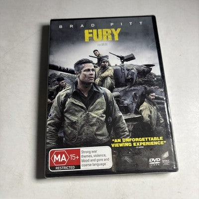 Fury (DVD, 2014) Brad Pitt Region 4,2