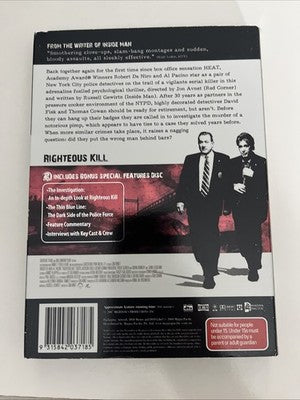Righteous Kill (Collectors Edition, DVD, 2008) Al Pacino, Robert De Niro Region4