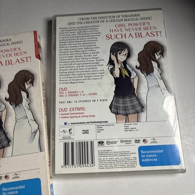A Certain Magical Railgun : Season 1 : Part 1 (DVD, 2013) Region 4,2