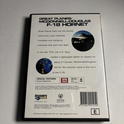 Great Planes - Mcdonnell-Douglas F-18 Hornet (DVD, 1989) Region 4 NEW