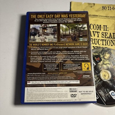 SOCOM II : U.S. Navy SEALs (Sony PlayStation 2, 2002) PS2 PAL