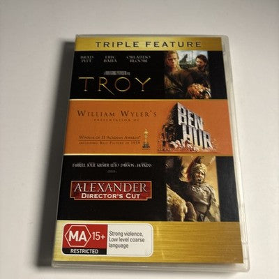 Alexander / Troy / Ben Hur (DVD, 2004) Region 4