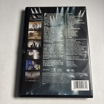 Michael Jackson - Live In Bucharest: The Dangerous Tour (DVD, 1992) All Regions