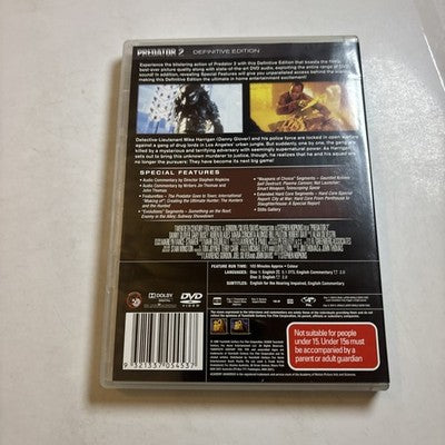 Predator 2 (Special Edition, DVD, 1990) Bill Paxton, Danny Glover Region 4 NEW