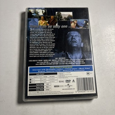 Highlander (15th Anniversary Special Edition, DVD, 1985) Sean Connery Region 4