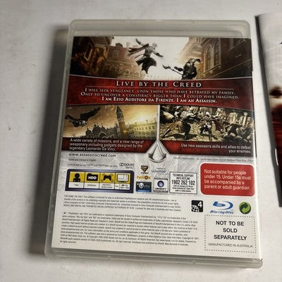 Assassin's Creed II (Sony PlayStation 3, 2009) PS3 Manual