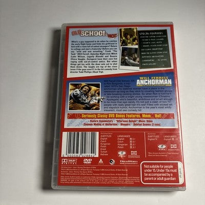Anchorman / Old School Uncut (DVD, 2-Disc) Will Ferrell Region 4,2
