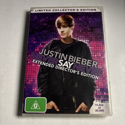Justin Bieber Never Say Never - Limited Extended Directors Edition DVD Region 4