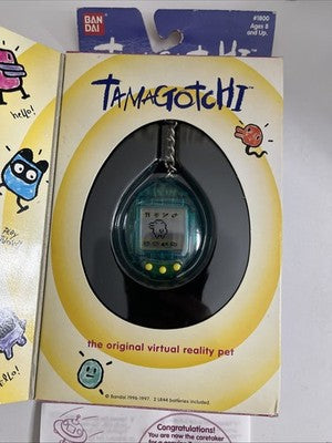 Bandai Tamagotchi Aqua Blue 1997 Pet Electronic Game