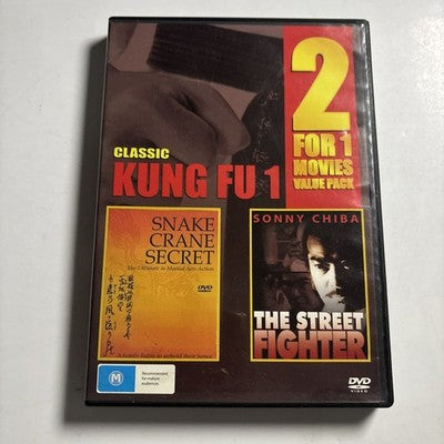 Snake: Crane Secret / The Street Fighter (DVD, 1976) Sonny Chiba All Regions
