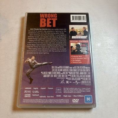 Wrong Bet (DVD, 1990) Jean-Claude Van Dame All Regions
