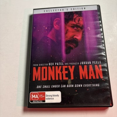 Monkey Man - Collector's Edition (DVD 2023) 	Dev Patel, Jatin Malik Region 4,2