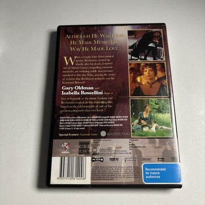 Immortal Beloved (DVD, 1994) Gary Oldman, Isabella Rossellini Region 4