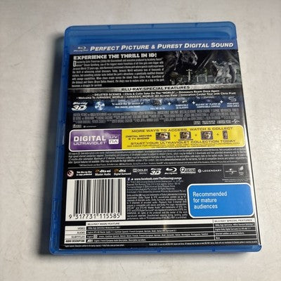 Jurassic World 3D (Blu-ray 3D, 2015) Chris Pratt, Omar Sy Region B