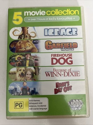 Ice Age / Garfield / Firehouse Dog / Because of Winn-Dixie / Baby's Day Out  DVD