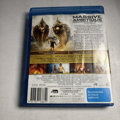 Gods of Egypt 3D (Blu-ray 3D, 2016) Gerard Butler, Rachael Blake Region B