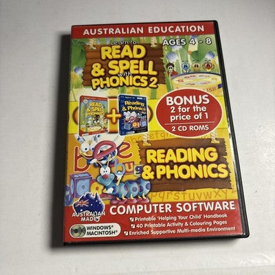 Learn to Read & Spell + Reading & Phonics (Double-Pack) - PC Mac CDROM Game