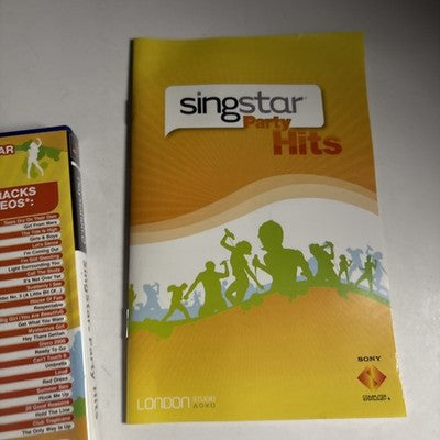SingStar Party Hits Sony Playstation 2 PS2 Manual PAL