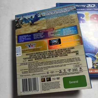 Rio 3D (Blu-ray 3D + DVD, 2011) Anne Hathaway, Jamie Foxx, Region B & 4